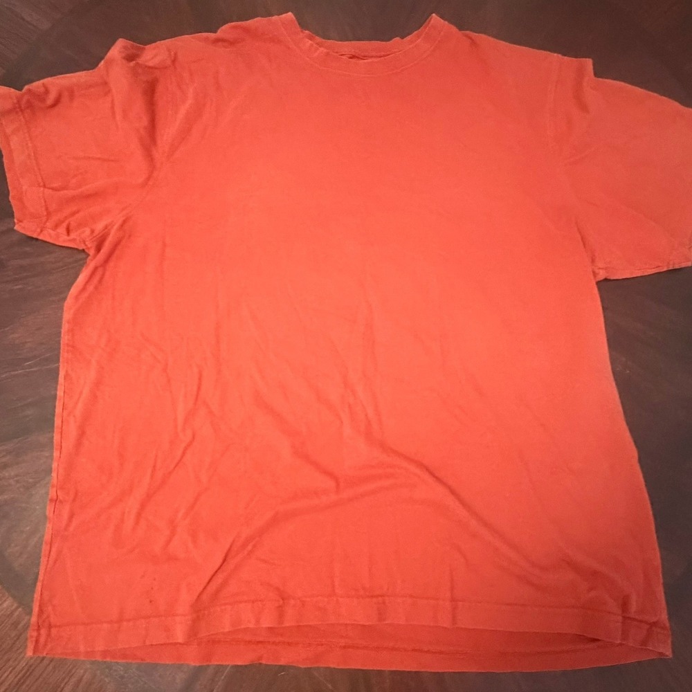 LL Bean Mens XL Orange Cotton Short Sleeve T-Shirt Traditional Fit 274547